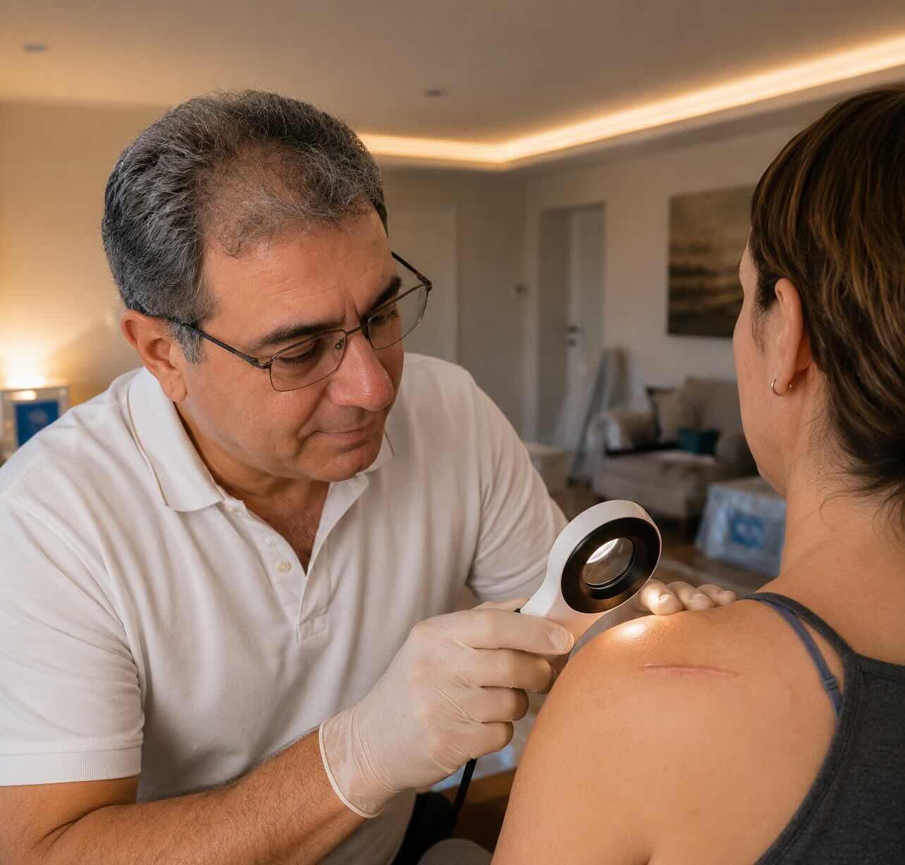 Dermatologische Narbenanalyse vor Narbenkorrektur in Hanau