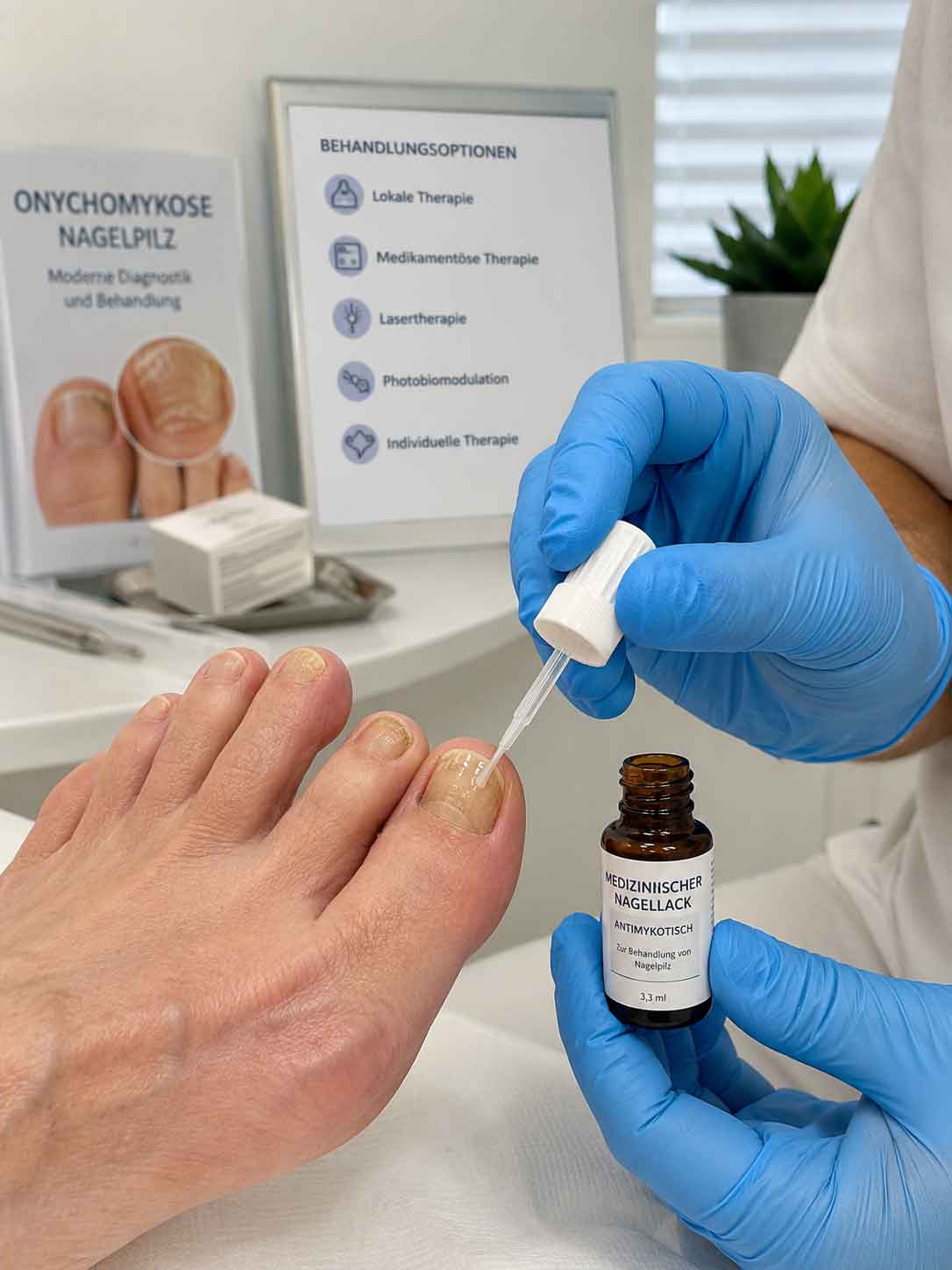 Lokale Nagelpilztherapie mit medizinischem Nagellack