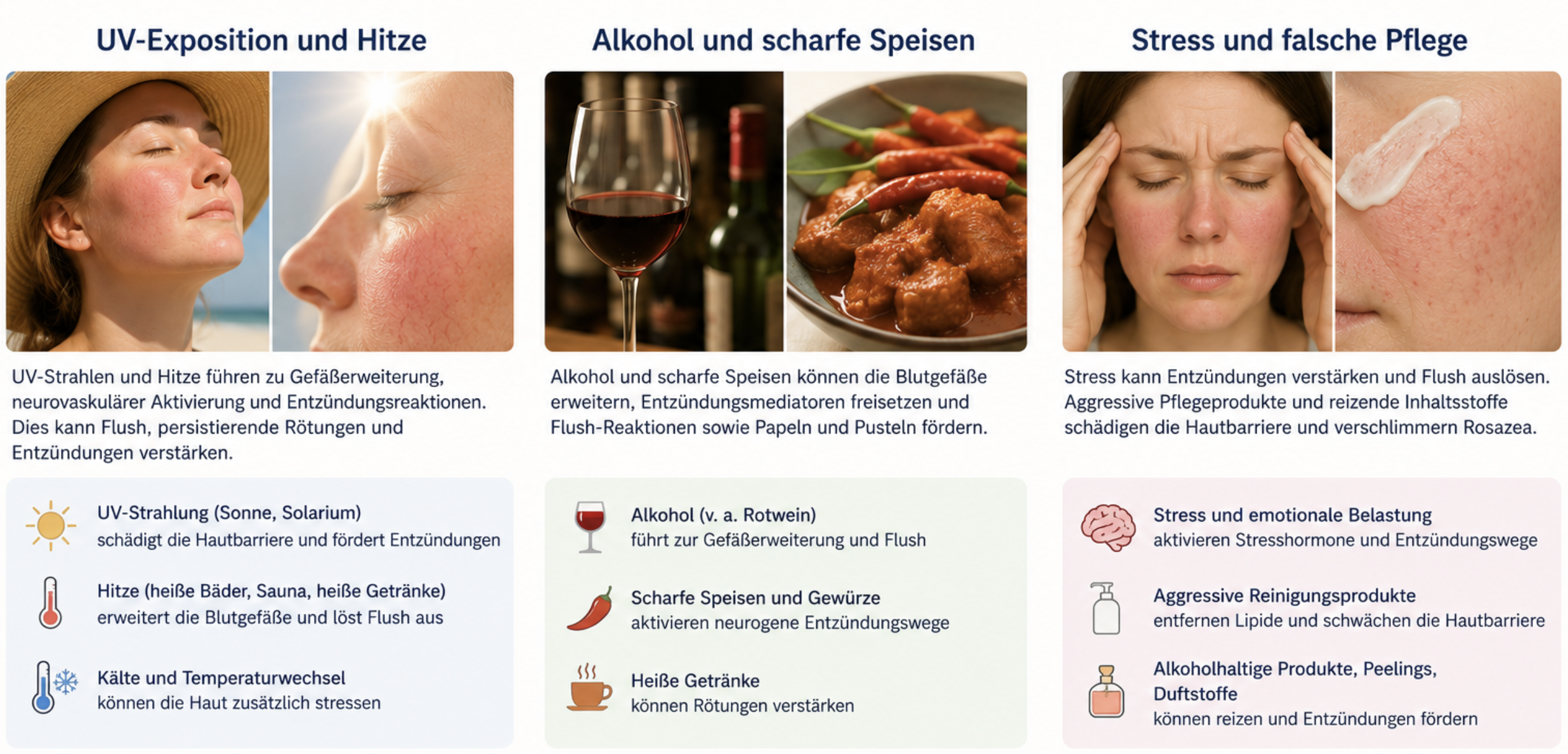 Triggeranalyse und Hautpflege bei Rosazea