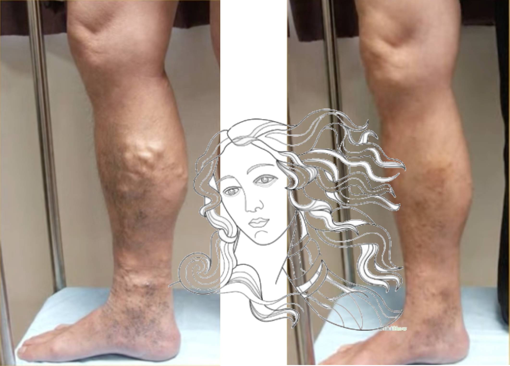 Krampfadern Laser Behandlung1 Vorher Nachher Dermatologie Hanau