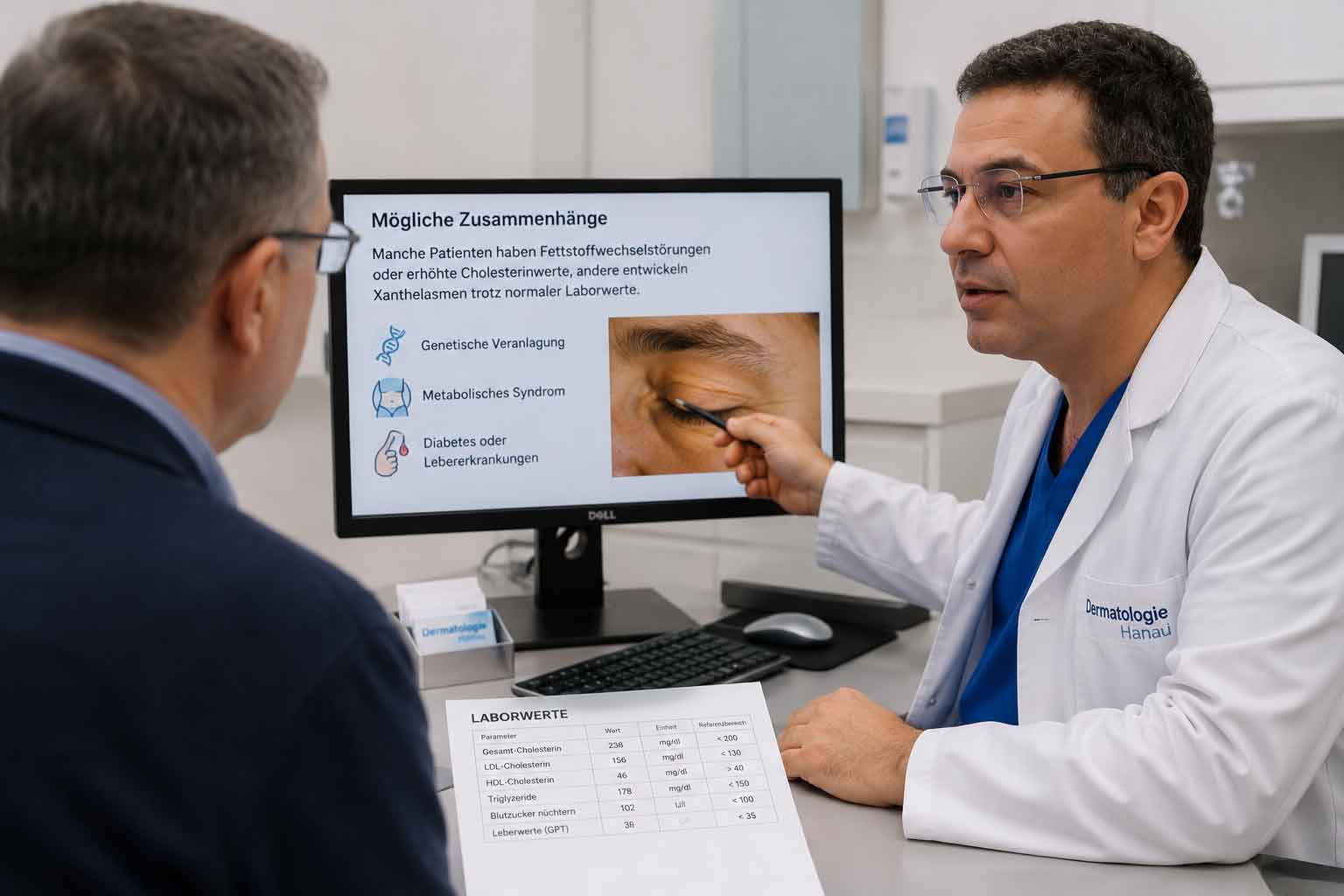Diagnostik von Xanthelasmen am Augenlid in Hanau